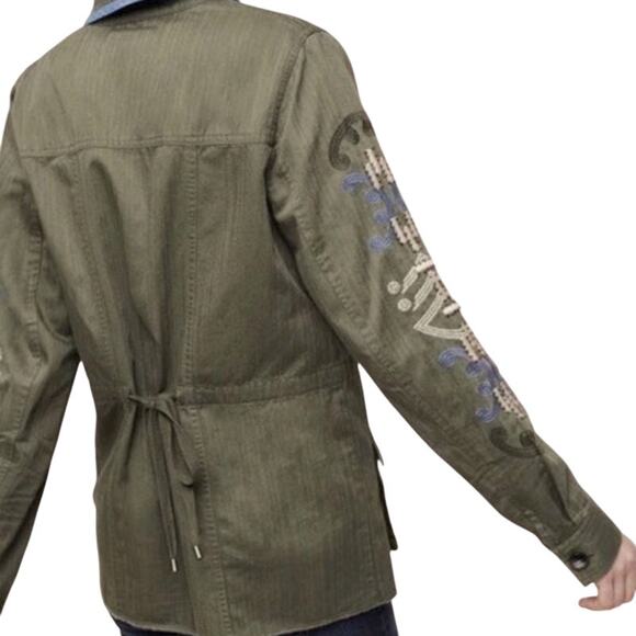 HEI Adventurer Womens Button Shirt Coat XS Button Embroider Studded Boho Indie - Picture 5 of 12